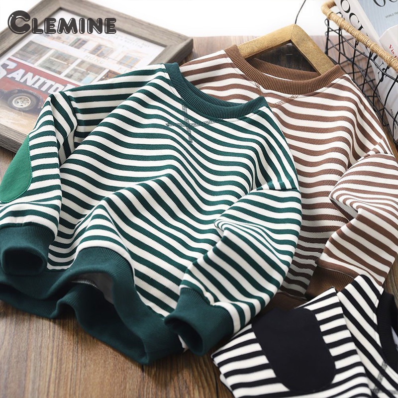 Clemine ใหม่ เสื้อท็อป ผ้ากํามะหยี่ สไตล์เกาหลี สําหรับเด็ก