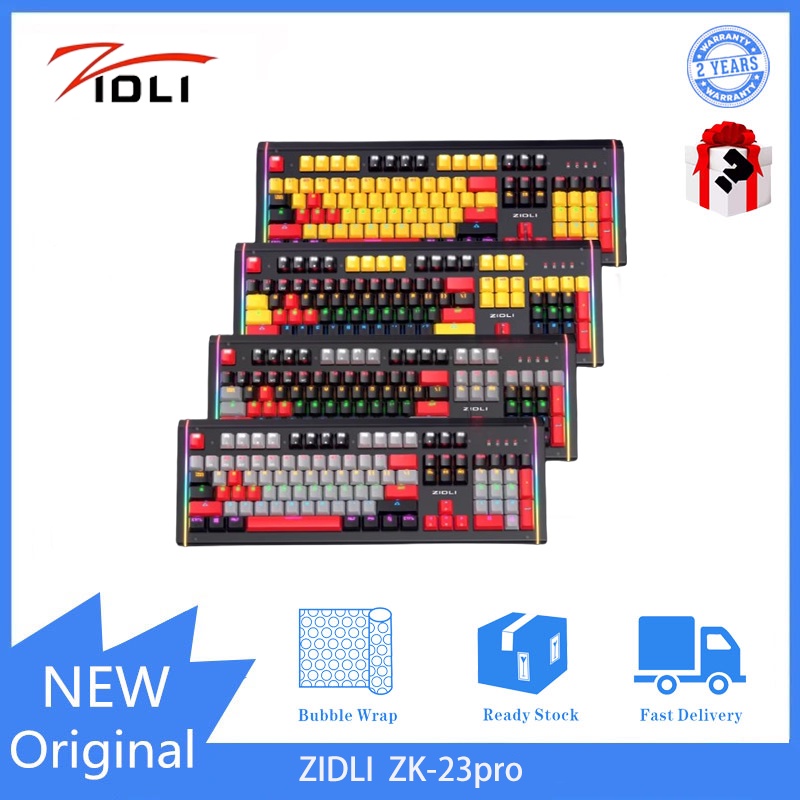 Zidli ZK-23pro คีย์บอร์ดเล่นเกม 104 คีย์ กันน้ํา กันฝุ่น