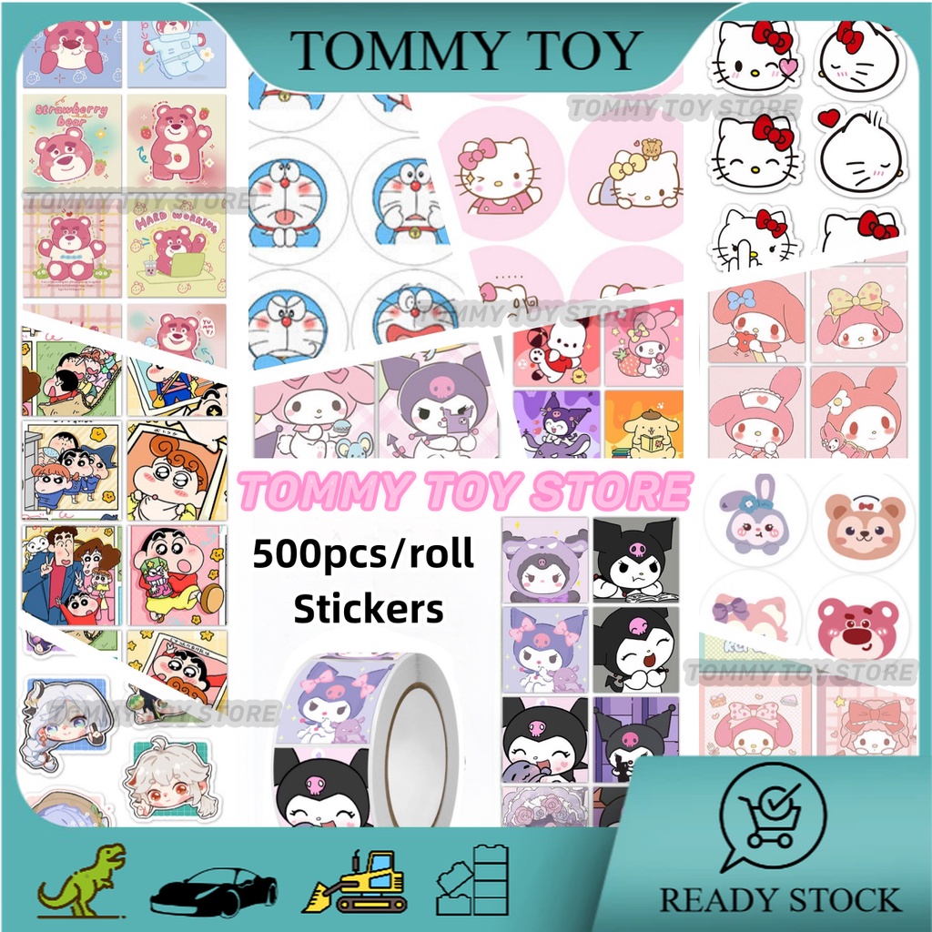 ม'เซีย 500ชิ้น/ม้วนเด็กการ์ตูนอะนิเมะสติ๊กเกอร์สติ๊กเกอร์น่ารักสําหรับเด็ก
