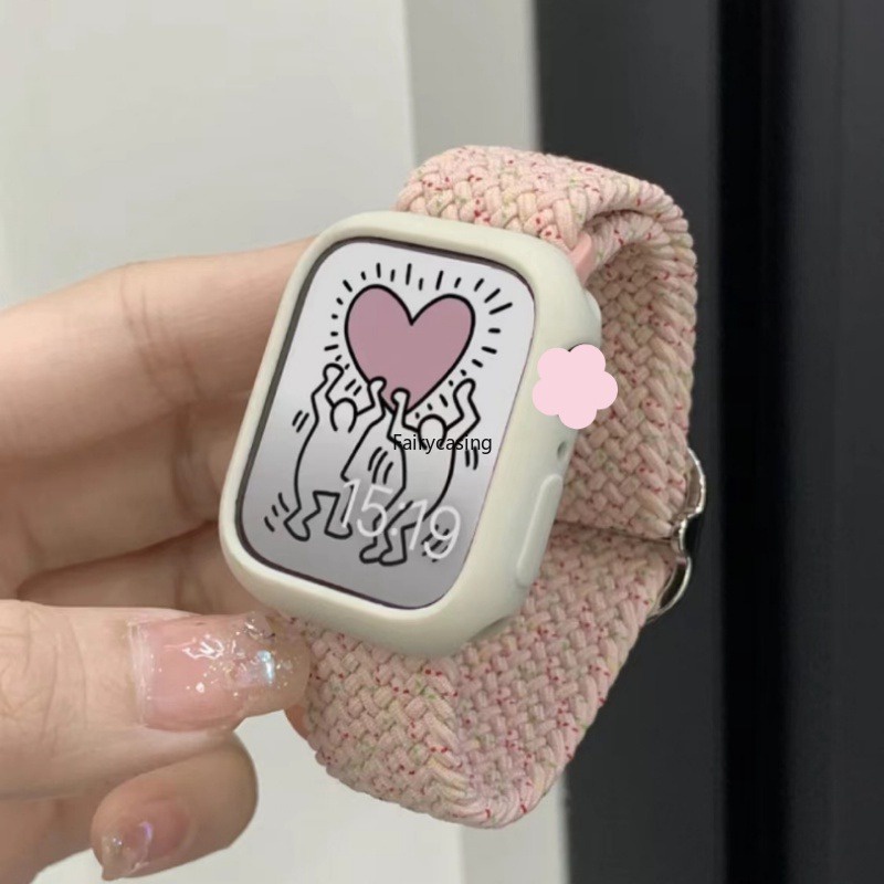 เคสนาฬิกาข้อมือไนล่อน TPU แบบนิ่ม ยืดหยุ่น สําหรับ Apple watch series 9 8 7 6 5 se 4 i watch 45 มม. 44 มม. 40 มม. 41 มม.