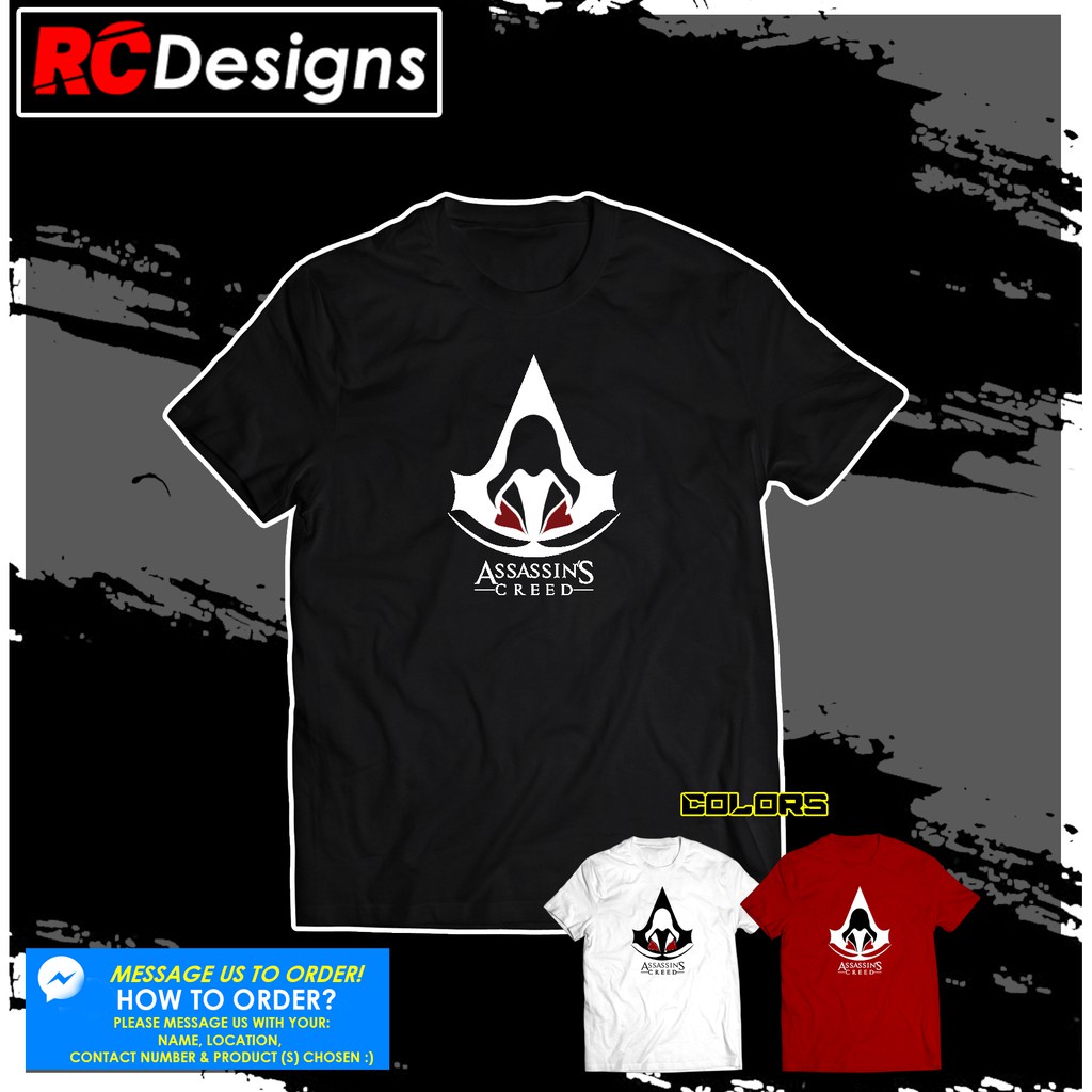 สวยมาก a เสื้อยืดคอกลม ASSASIN'S CREED (ยูนิเซ็กซ์-โพลีคอตตอน) BRk