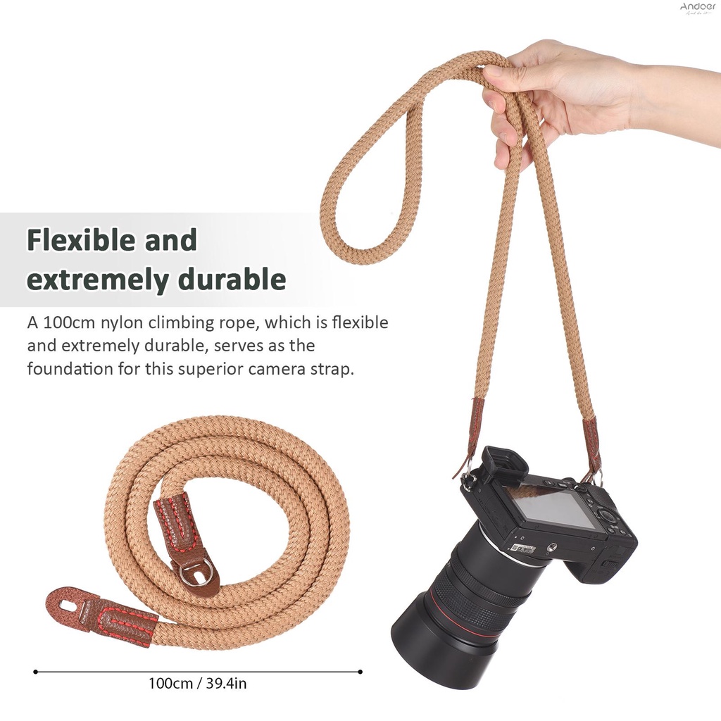 กล้อง DSLR 135 ซม. สไตล์วินเทจ - กล้อง DSLR แบบ สายคล้องคอ สําหรับกล้องดิจิทัลมิเรอร์เลส สะพายไหล่ สายรัดกล้อง.
