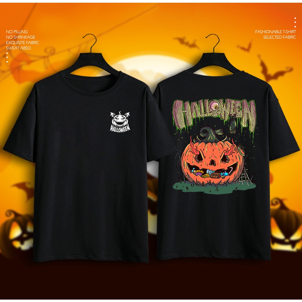 Halloween T Shirts Pumpkin Funny Face Print Casual Fashion Men T Shirts O Neck T Shirts Men Tops for