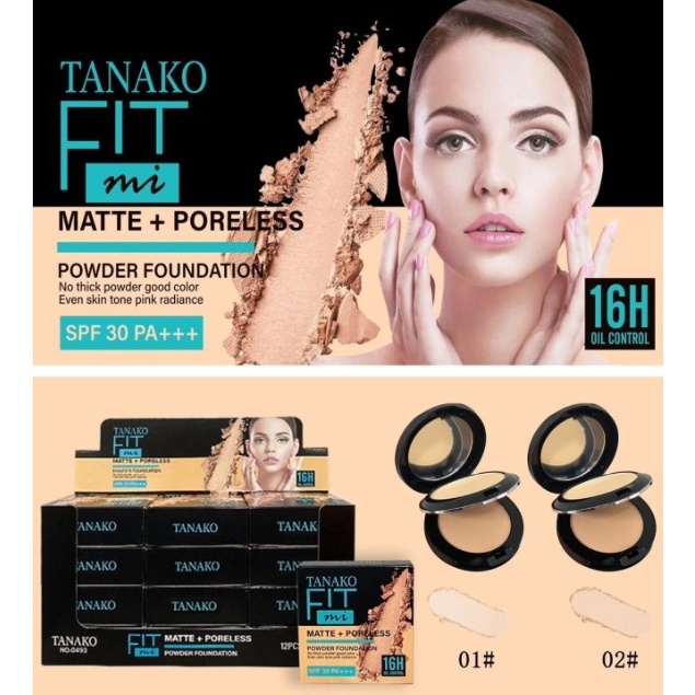 0493TANAKO Fit Matte Powder Spf 30pa+++แป้งพัฟ แป้งตลับ แป้งสองชั้น รองพื้น 2 ชั้น คอนซีลเลอร์ เนื้อ