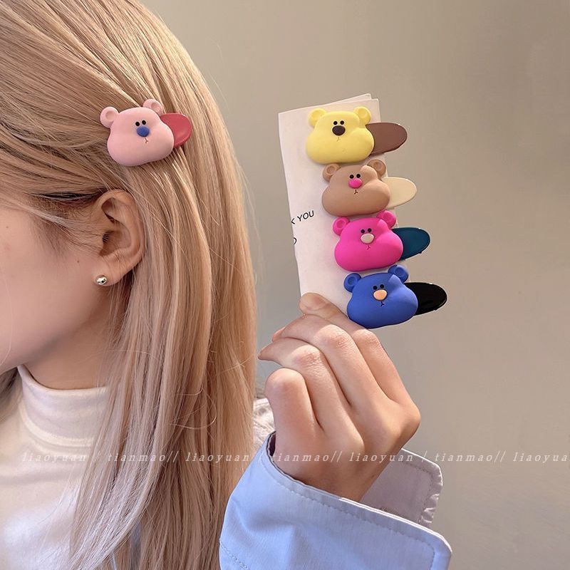 กิ๊บติดผม รูปหมีน่ารัก ขนาดเล็ก สีแคนดี้ สําหรับเด็กผู้หญิง