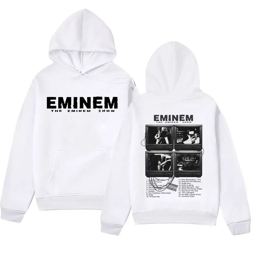 Rapper Eminem เพลงอัลบั้ม Hoodies World Tour สําหรับแฟนกราฟิก Hoodie ผู้ชายผู้หญิง Hip Hop สไตล์เสื้