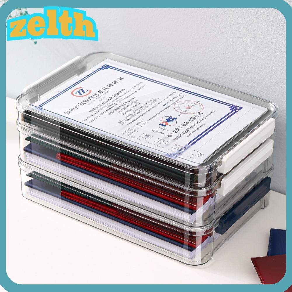 Zelth กล่องพลาสติก ขนาด A4 แบบพกพา สําหรับใส่เอกสาร