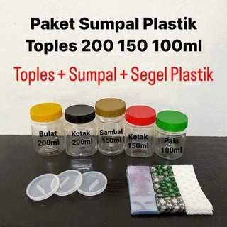 Paket Sumpal Plastik + Toples 200ml 150ml 100ml