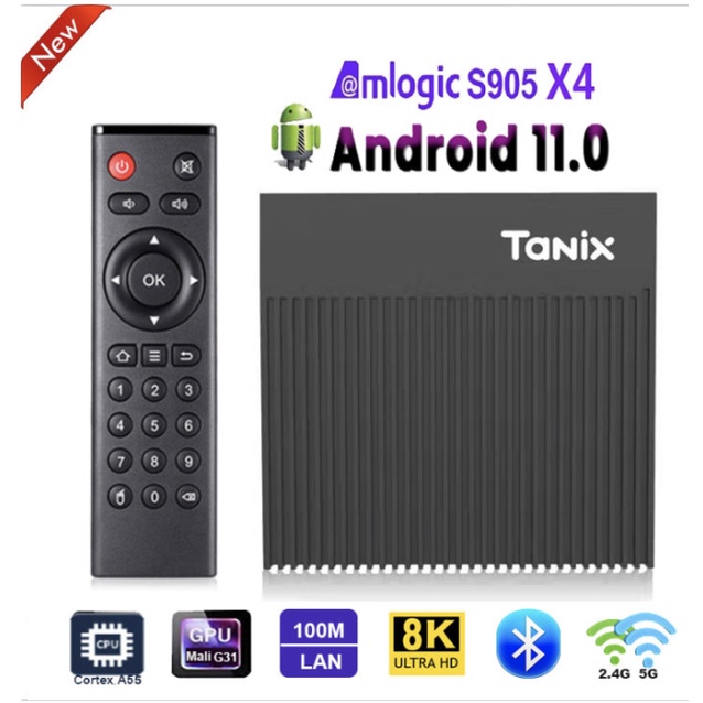 Tanix X4 กล่องทีวี Amlogic S905X4 Android 11 2.4G 5G Dual Wifi 100M 4K ตัวเลือก i8 คีย์บอร์ด vs x96 