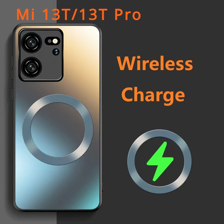 Magnetic charging Acrylic การชาร์จแม่เหล็กดูด เคส Xiaomi 13T Pro เคสโทรศัพท์ Mi13 Pro Mi13T Case เคส