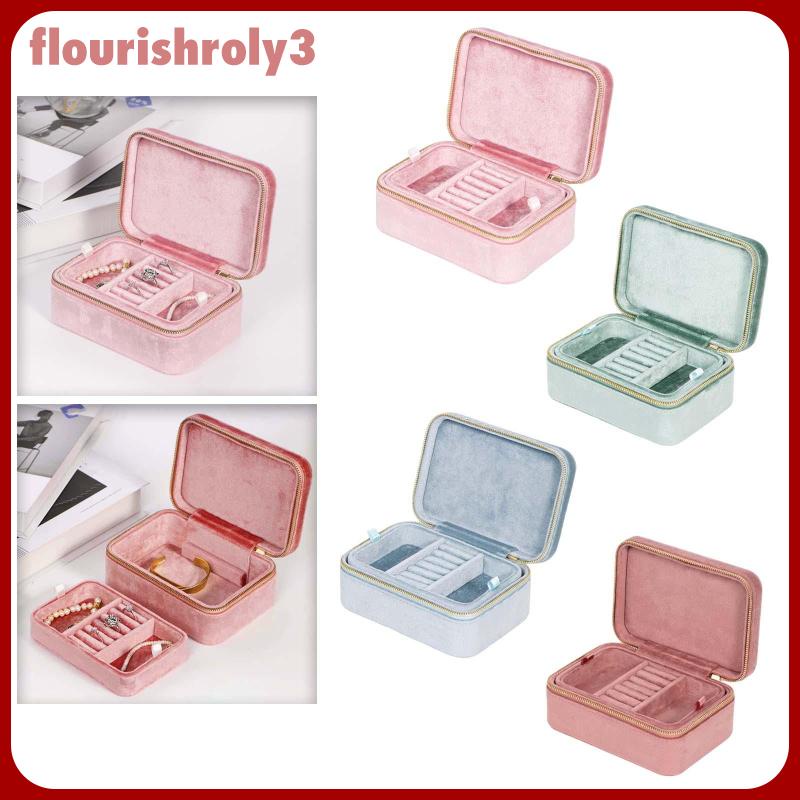 [Flourish] กล่องเก็บเครื่องประดับ น้ําหนักเบา แบบพกพา 2 ชั้น