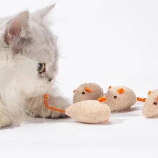 ของเล่นแมว ตุ๊กตาหนู หนูปลอม ของเล่นสัตว์เลี้ยง ตุ๊กตาจำลองหนู แมวข่วนและกัด ของเล่นโต้ตอบ ของเล่นแมว หนูปลอม