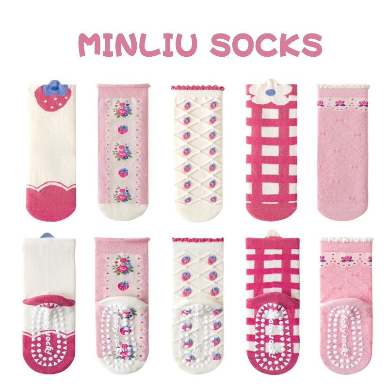 ถุงเท้าเด็กผู้หญิง ถุงเท้าไม่ลื่น ลายการ์ตูนน่ารักสำหรับเด็ก - รูปที่ 3