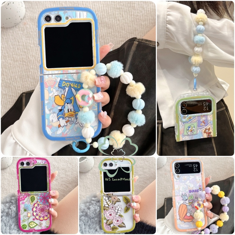 สร้อยข้อมือ เคสซิลิโคนอ่อนนุ่มใส Samsung Galaxy Z Flip 6 Z Flip 5 Z Flip 4/3 Casing สายรัดข้อมือโปร่งใสกันกระแทก Samsung Flip4 Flip5