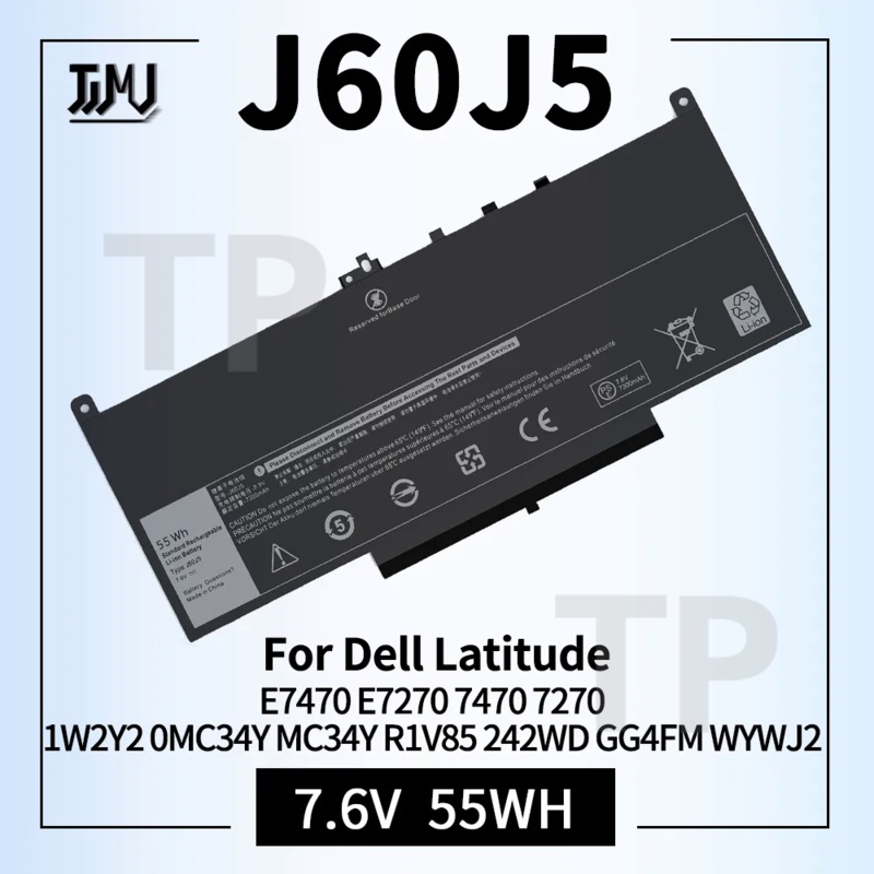 TP E7470 E7270 J60J5 Battery for Dell Latitude 7470 7270 Laptop Battery 1W2Y2 0MC34Y MC34Y R1V85 242
