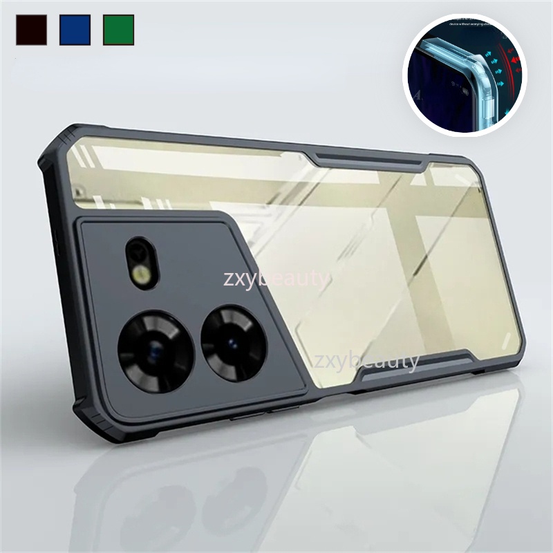 เคสโทรศัพท์มือถือ PC TPU อะคริลิคใส กันกระแทก สําหรับ Tecno Pova 5 Pro 4G 2023 5G Pova5 5Pro Pova5Pr