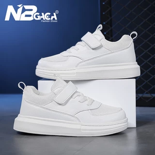 รองเท้าผ้าใบลําลอง หนัง PU ส้นแบน ใส่สบาย สําหรับเด็กผู้ชาย เหมาะกับการเล่นเทนนิส สเก็ตบอร์ด ไซซ์ 27 ถึง 38 มีสีดํา สีขาว 2023