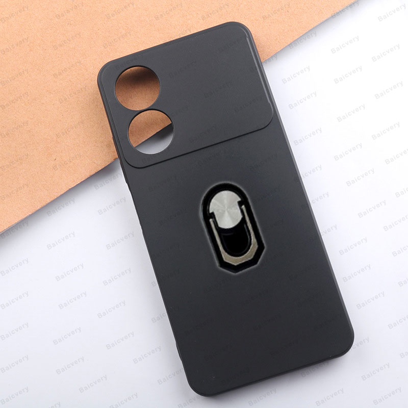 เคสโทรศัพท์มือถือ ซิลิโคนนิ่ม TPU พร้อมแหวนโลหะ สําหรับ ZTE Blade A54 4G Blade A34