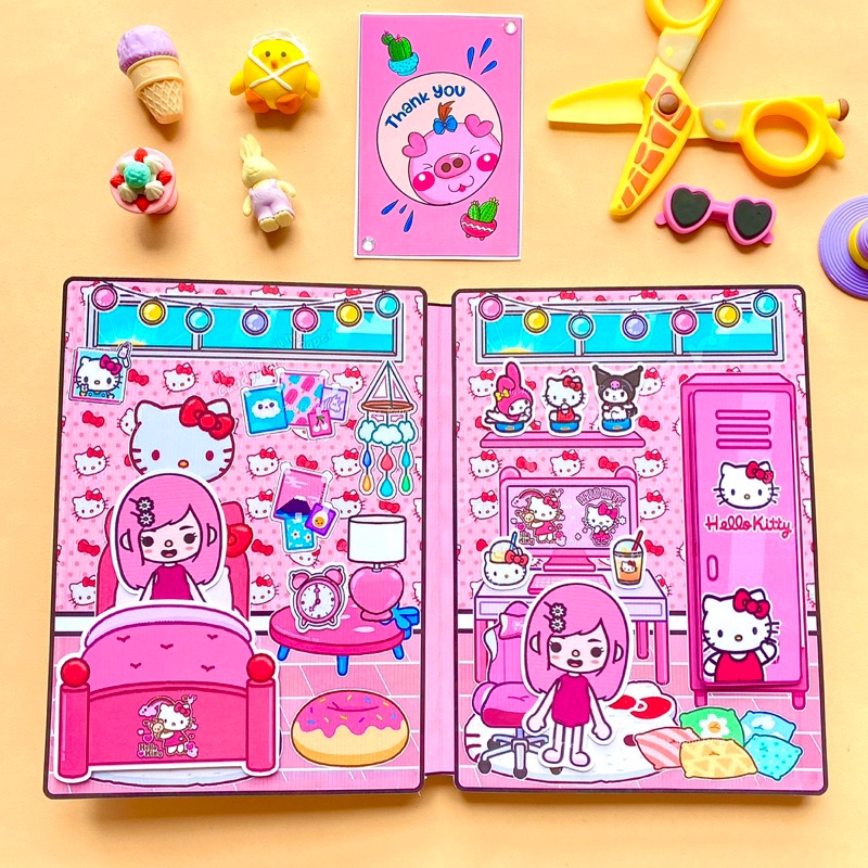 ชุดหนังสือกระดาษ บ้านตุ๊กตา Toca Boca แบบเงียบ DIY บ้านของเล่น บ้านตุ๊กตา คุโรมิ diy เด็ก หนังสือแฮนด์เมด kuromi ของเล่นเพื่อการศึกษา สําหรับเด็ก toca boca กระดาษ diy เด็ก ของเล่นเสริมการเรียนรู้ สําหรับเด็ก กึ่งสําเร็จรูป แต่งตัวเกม
