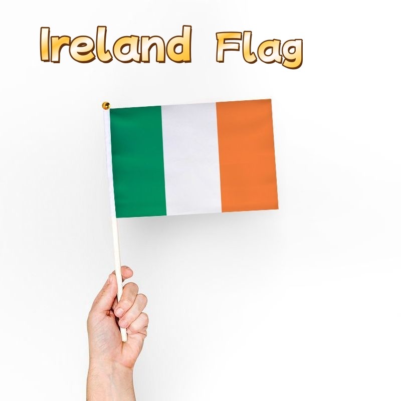 Ireland Flags Ireland Hand Held Stick flag Small Mini World Country Flags ตกแต่งเทศกาล
