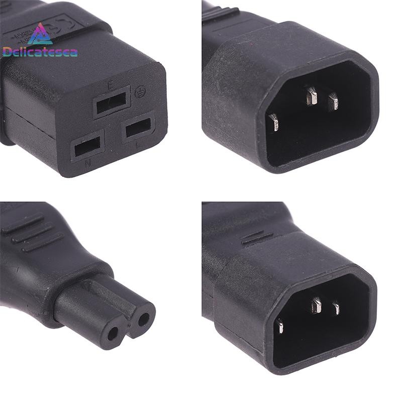 [Delicatesea] Ups PDU ชายหญิง EU US ปลั๊กไฟอะแดปเตอร์ซ็อกเก็ต Universal IEC320 C13 C14 ถึง C5 C6 C7 C8 C19 C20 C21 แปลงเชื่อมต่อใหม่