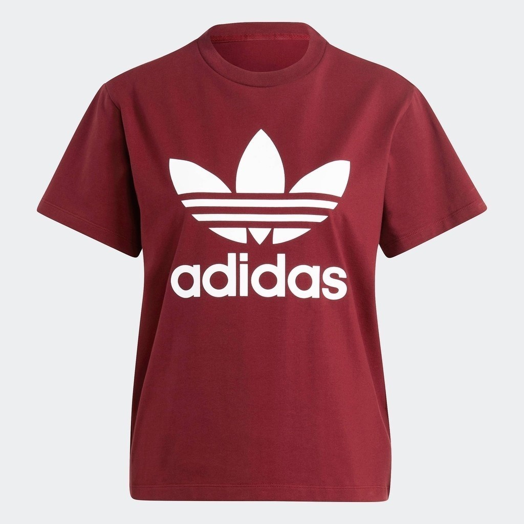 adidas Lifestyle Adicolor Classics Trefoil Tee Women Burgundy IB7422