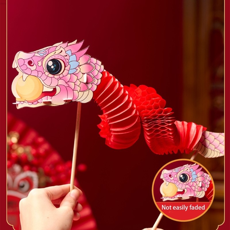 Mya 3D Dance Dragon Assembly ชุดของเล่นสําหรับเด็กวัยรุ่น Handmade จีนกระดาษหุ่นหัตถกรรมชุดสําหรับเทศกาลฤดูใบไม้ผลิ Party Supp ราคา ถูกที่สุด ดีลบีเคเค แกลเลอรีภาพที่ 4
