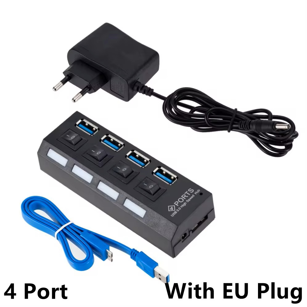 USB 3.0 Hub USB HUB Splitter Multi USB 3.0 Hub หลาย 4/7 พอร์ต Hub Splitter พร้อมอะแดปเตอร์อุปกรณ์เสริมคอมพิวเตอร์ Hub สําหรับ PC - รูปที่ 6