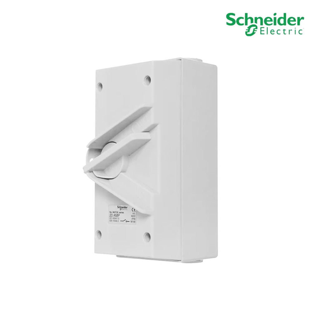 Schneider Electric สวิตช์สำหรับแยกวงจร ชนิดกันน้ำ 3 สาย 20A 440V IP66 สีเทา | WHT20_GY | PlugOn
