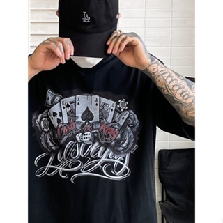 เสื้อยืดแขนสั้น ทรงหลวม พิมพ์ลาย West Coast Street สไตล์อเมริกัน สตรีท สําหรับผู้ชาย 2023
