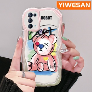 เคสโทรศัพท์มือถือแบบนิ่ม ใส กันกระแทก ลายการ์ตูนหมีน่ารัก สีชมพู สําหรับ OPPO Reno 5 5G Reno 5K 5G Find X3 Lite