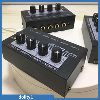 [Dolity1] เครื่องมิกเซอร์เสียง 12V 4 ช่อง คุณภาพสูง ขนาดเล็ก พกพาง่าย สําหรับกีตาร์ เบส คีย์บอร์ด มิกเซอร์ สตูดิโอ บันทึกเสียงเวที