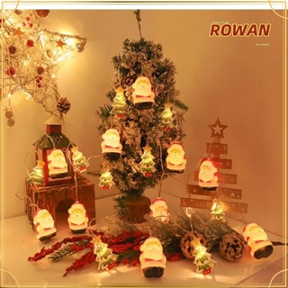 Rowans สายไฟหิ่งห้อย LED รูปซานต้าคลอส สโนว์แมน ใช้แบตเตอรี่ ยาว 1.5 เมตร สําหรับตกแต่งต้นคริสต์มาส สวนกลางแจ้ง DIY