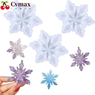 Cvmax แม่พิมพ์ซิลิโคนเรซิ่น รูปเกล็ดหิมะ ขนาด 11.5*10*1.8 ซม. สีขาว สําหรับทําสบู่ คริสต์มาส DIY 3 ชิ้น