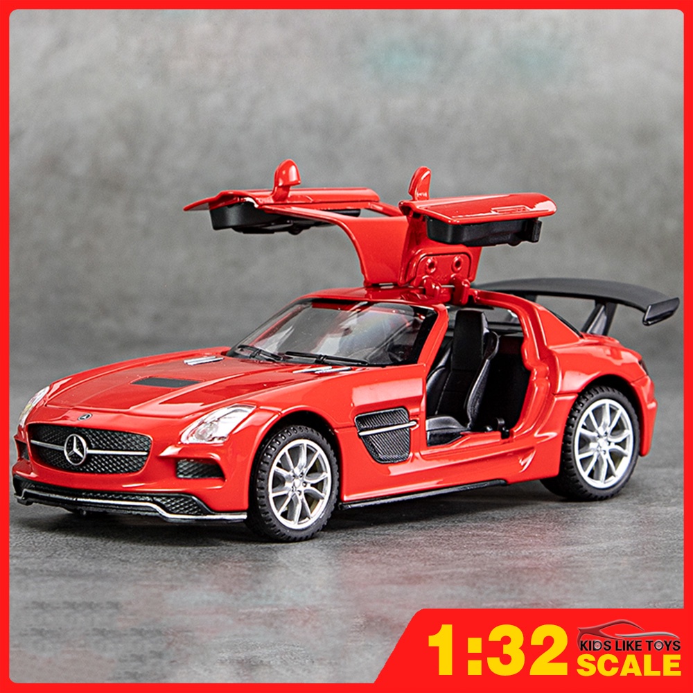 Klt โมเดลรถยนต์ 1:32 Mercedes Benz SLS AMG โลหะอัลลอย ของเล่นสําหรับเด็กผู้ชาย