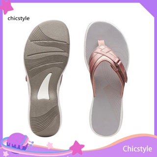 Chicstyle รองเท้าแตะ พื้นนิ่ม กันลื่น เปิดนิ้วเท้า สําหรับผู้หญิง 1 คู่