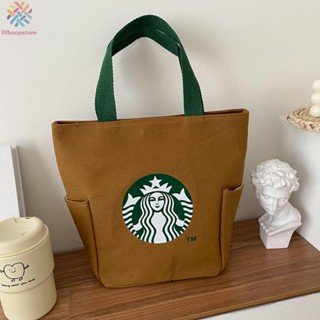 กล่องอาหารกลางวัน Starbucks แบบพกพา หลายสี ด้ามจับหนา ทนทาน