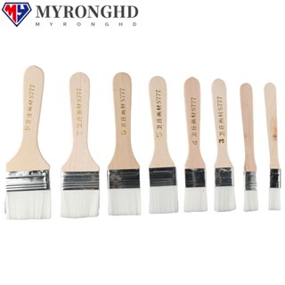 Myronghd แปรงทาสีไนล่อนนุ่มแบนแปรงทาสีผนังตัดแต่งเครื่องมือทาสีมืออาชีพ DIY