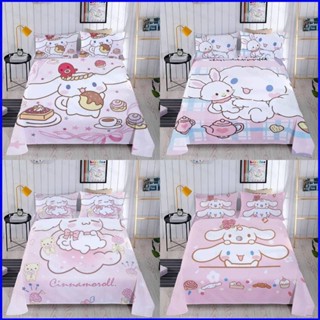 Yt1 Sanrio Cinnamoroll 3in1 ชุดเครื่องนอน ผ้าปูที่นอน ผ้าห่ม ซักทําความสะอาดได้ ใส่สบาย สําหรับหอพัก TY1