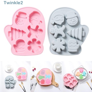 Twinkle แม่พิมพ์ซิลิโคน ลายคริสต์มาส เกล็ดหิมะ 6 ช่อง สําหรับทําสบู่ ช็อคโกแลต เบเกอรี่