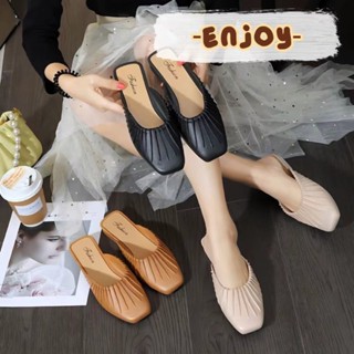 🍓EnJoy🍓 พร้อมส่ง (LT-JB) รองเท้า แตะแบบสวม ดีเทลหัวมน เรียบๆ…