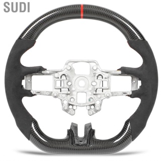 Sudi Carbon Fiber Steering Wheel Red 12 O Clock Ring Finger Ridges Flat Bottom  Oxidation Heat Resistant Epoxy