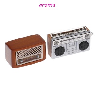 Aroma โมเดลเครื่องบันทึกวิทยุจําลอง 1:12 DIY สําหรับตกแต่งบ้านตุ๊กตา