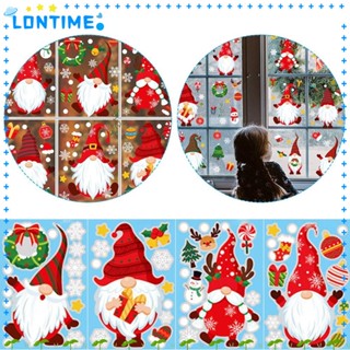 Lontime สติกเกอร์ ลายคริสต์มาส คนแคระ ลอกออกได้ สําหรับตกแต่งบ้าน 9 แผ่น ต่อชุด