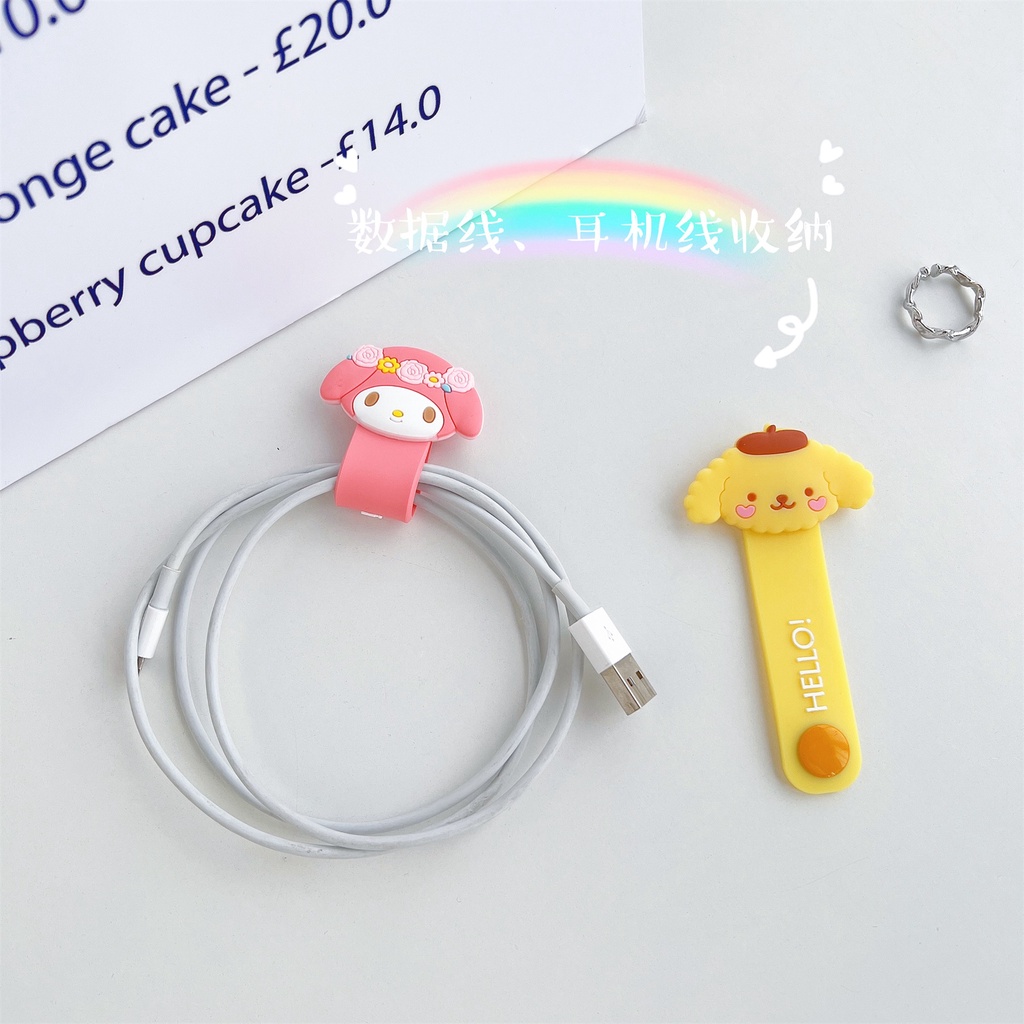 เคสซิลิโคน แบบนิ่ม ลายการ์ตูน สําหรับจัดเก็บสายหูฟัง สายเคเบิ้ล USB Type-C – โปรปัง