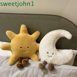 Sweetjohn หมอนตุ๊กตานุ่ม รูปดวงจันทร์ ดวงอาทิตย์ ยัดไส้ สไตล์อิน สําหรับเด็ก