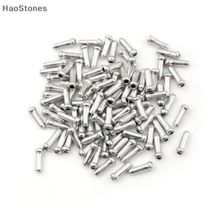 Haostones จุกปิดปลายสายเบรก อะลูมิเนียม สีเงิน สําหรับรถจักรยาน 100 ชิ้น