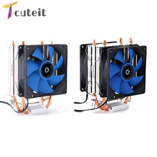 Tcuteit X200 พัดลมระบายความร้อนหม้อน้ํา CPU 2 ท่อ 3 Pins 2,000RPM สําหรับ Intel 1155