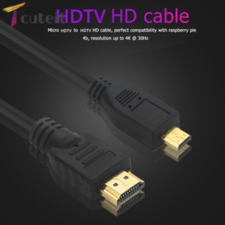 Tcuteit สายเคเบิลอะแดปเตอร์วิดีโอ 4K HD Micro HDMI 4B 1.5 ม. สําหรับ Raspberry Pi