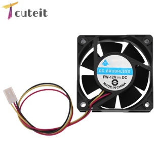 Tcuteit พัดลมระบายความร้อน CPU คอมพิวเตอร์ ไร้แปรงถ่าน DC 12V 60x60x25 มม. 3 Pin